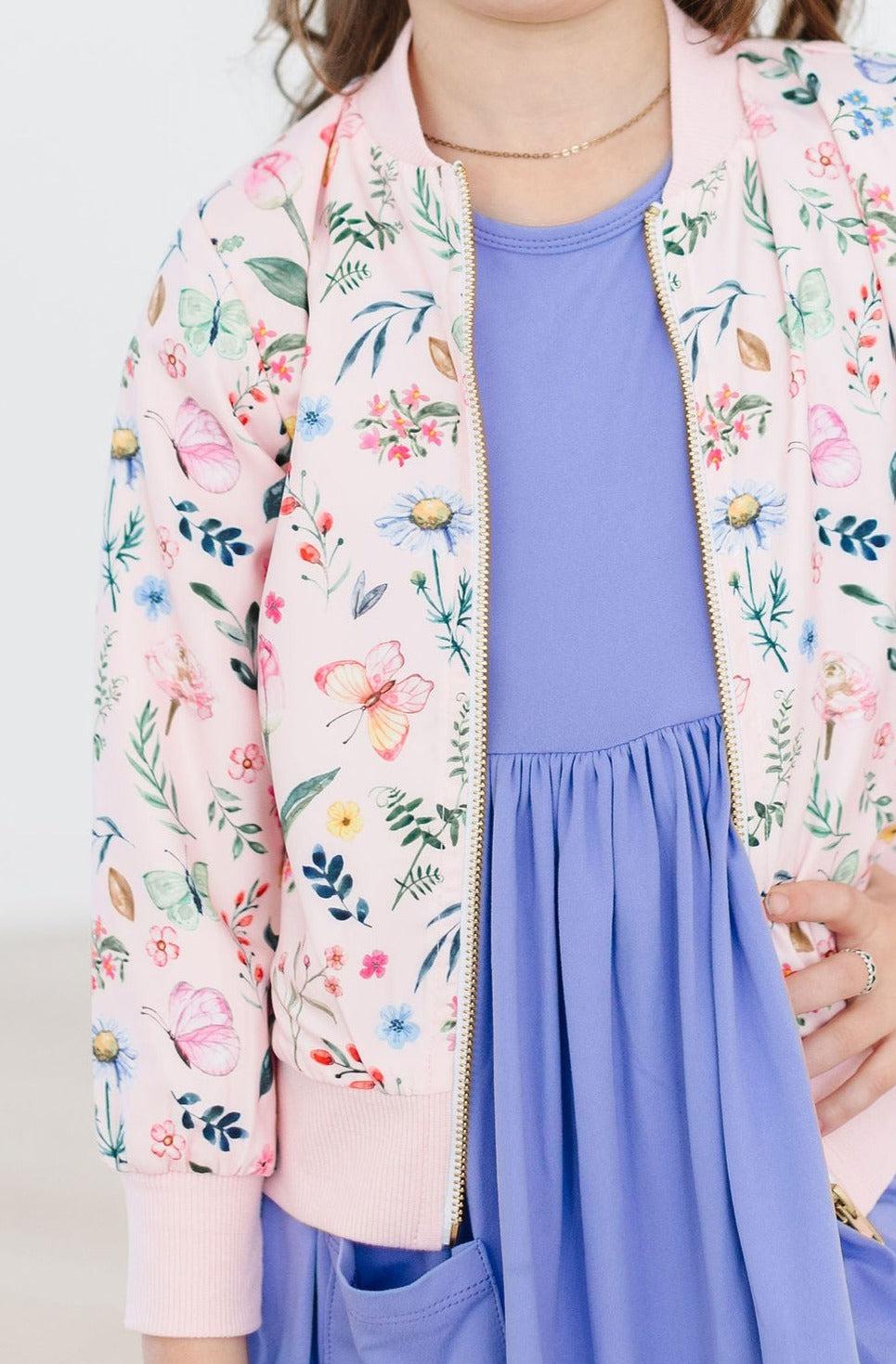 Butterfly Meadows Satin Lightweight Jacket