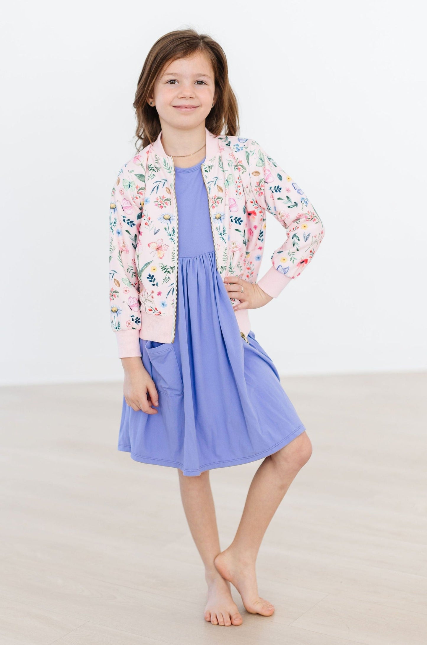 Butterfly Meadows Satin Lightweight Jacket