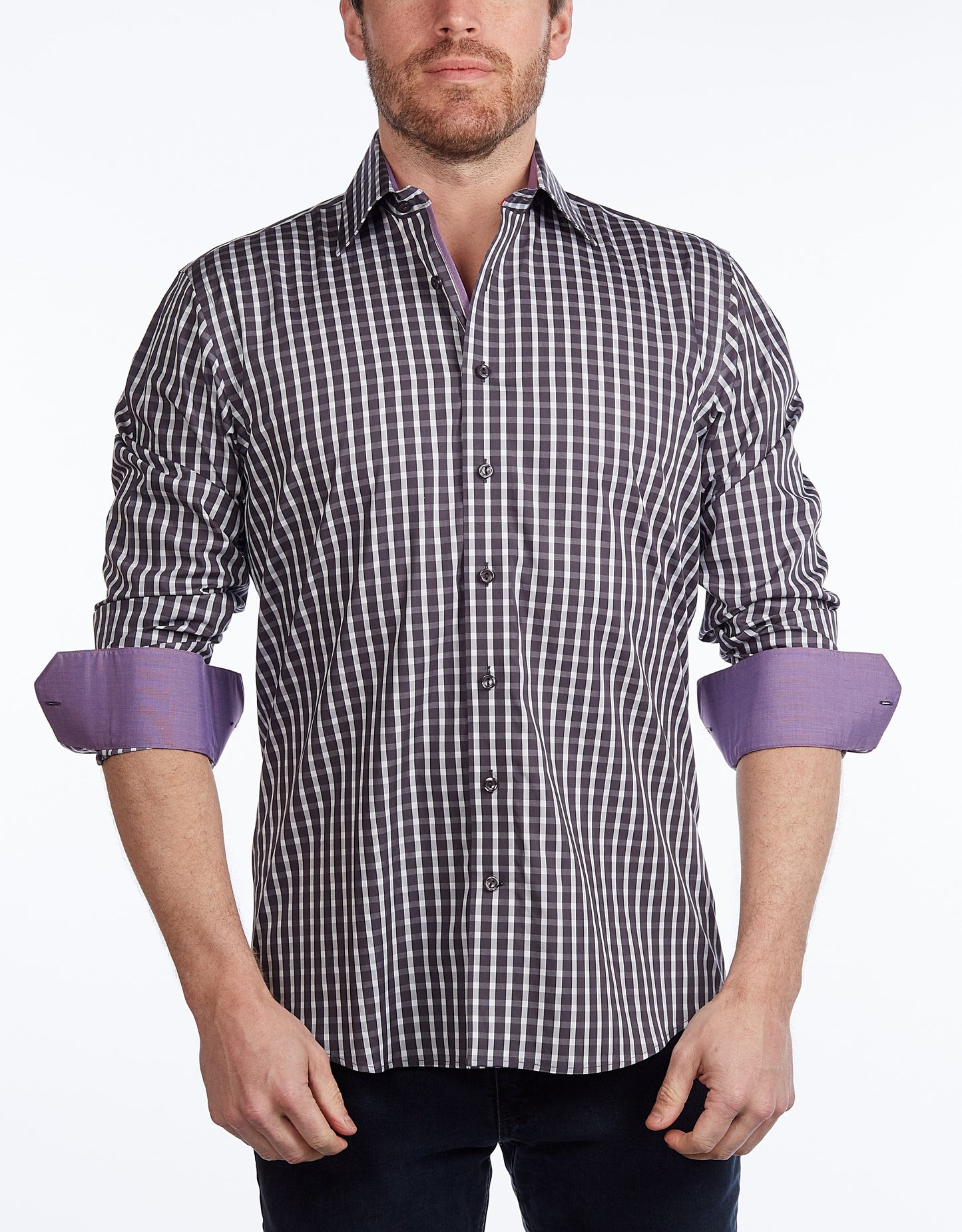 Button-Up Shirt // -  Contemporary Fit - Contrast trimming - final sale - Size Small