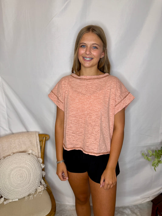 Open Back Orange Crop Top Gameday