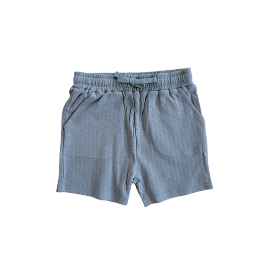Organic Cotton Pointelle Shorts - Slate