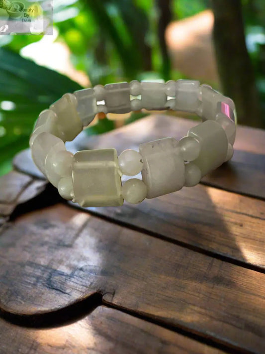 Green Aventurine 6mm Square Bead Bracelet