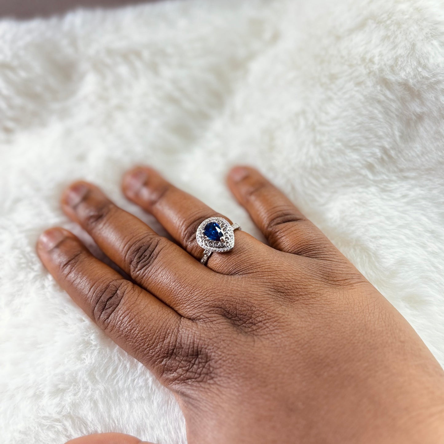 Sapphire Removable Head Fidget Ring 925 Sterling Silver