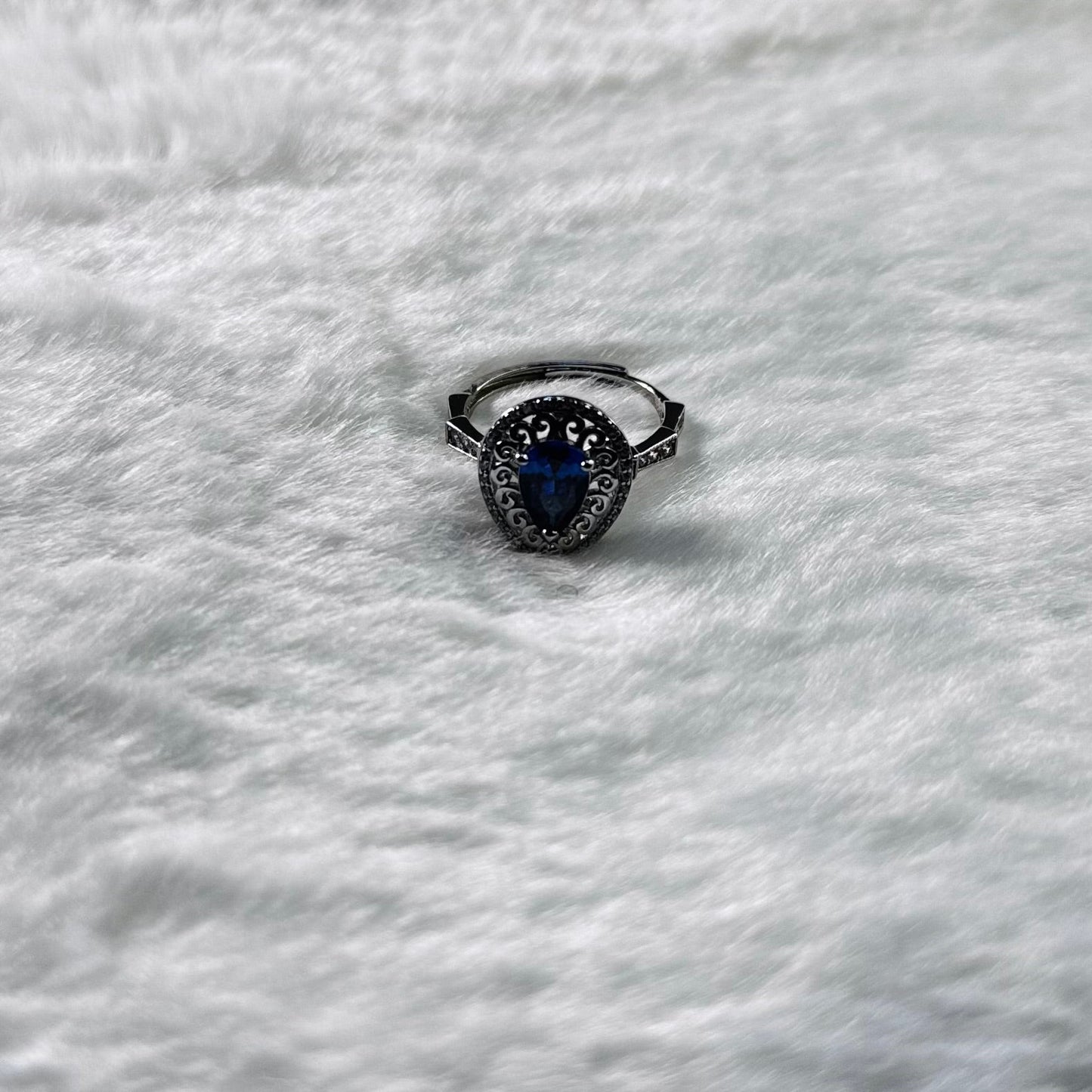 Sapphire Removable Head Fidget Ring 925 Sterling Silver
