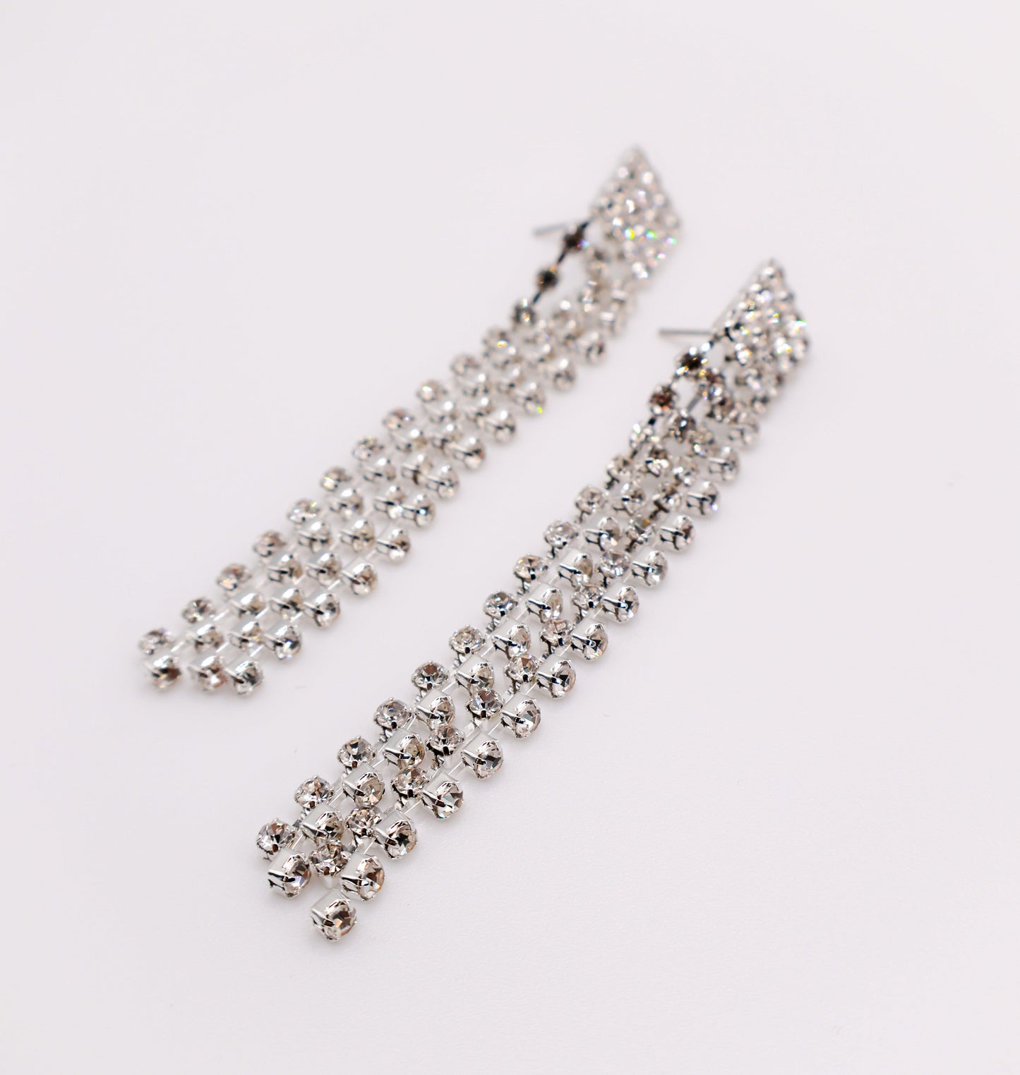 Dazzling Cascade Faux White Diamond Earrings White Gold-Dipped Le Reussi®