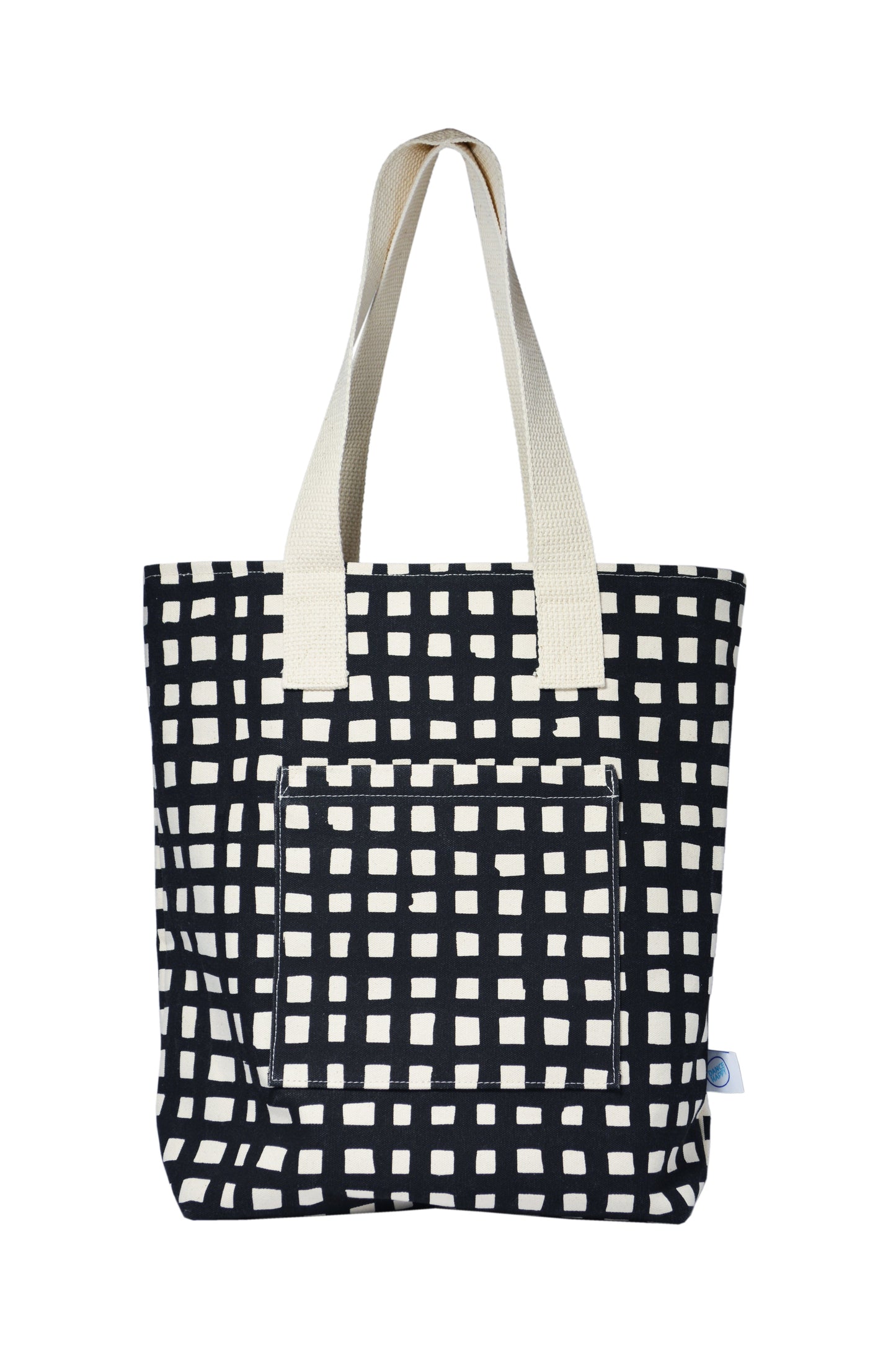 Grid Carry All Zip Top Tote Bag in 15 oz Cotton Canvas