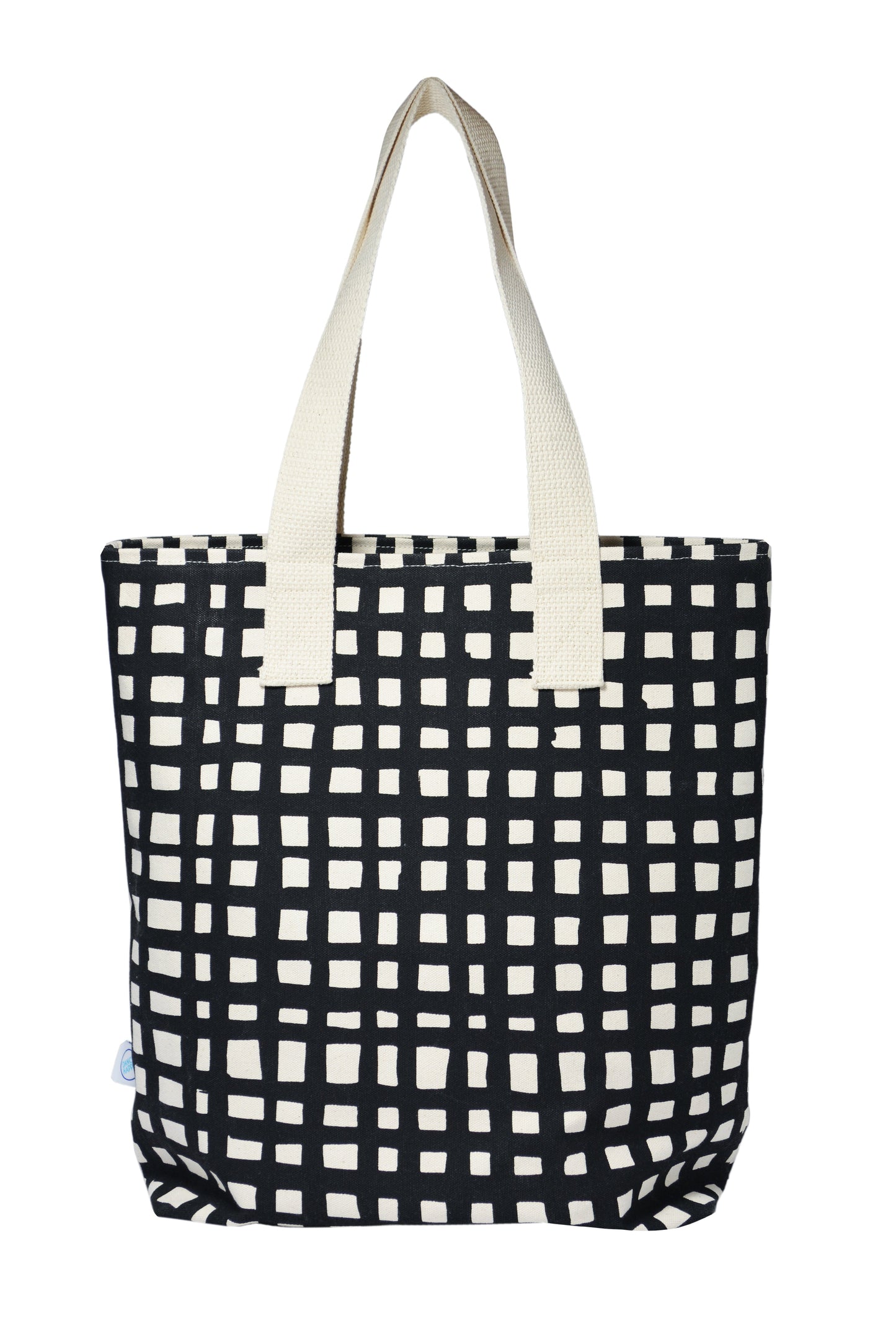 Grid Carry All Zip Top Tote Bag in 15 oz Cotton Canvas