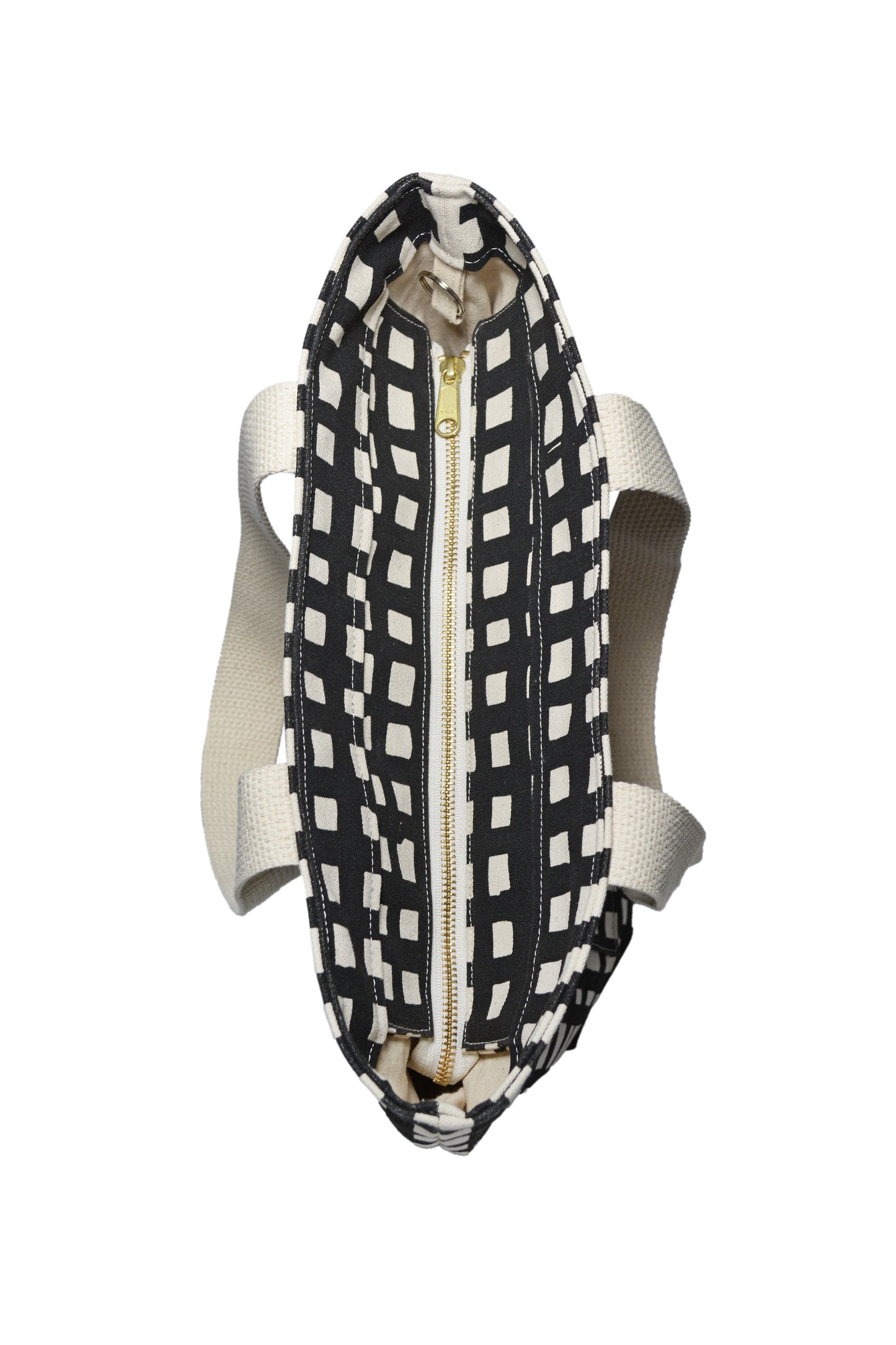 Grid Carry All Zip Top Tote Bag in 15 oz Cotton Canvas