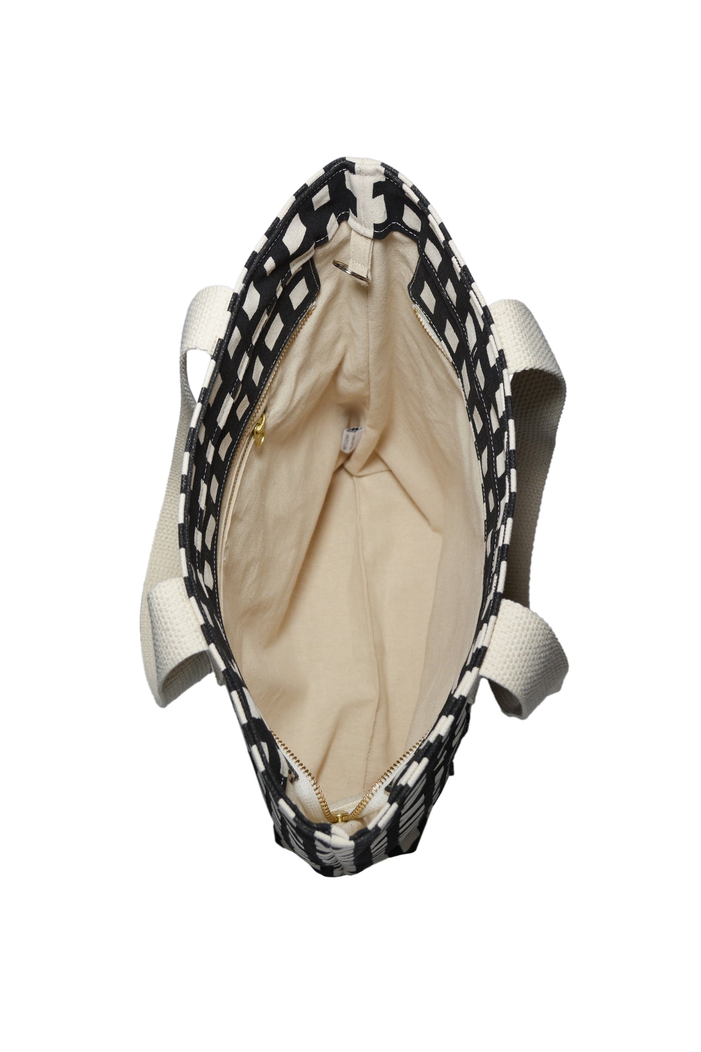 Grid Carry All Zip Top Tote Bag in 15 oz Cotton Canvas