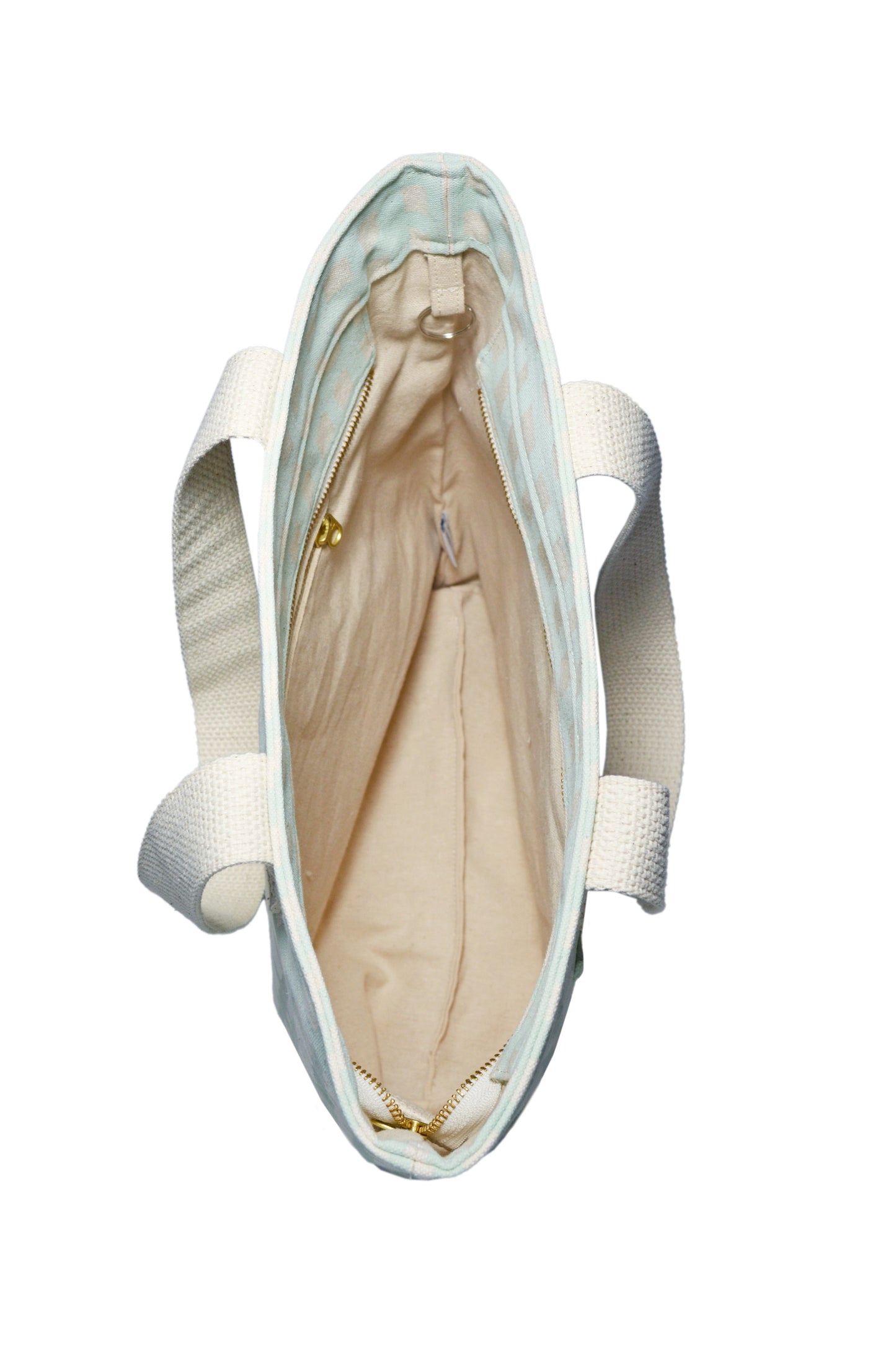 Grid Carry All Zip Top Tote Bag