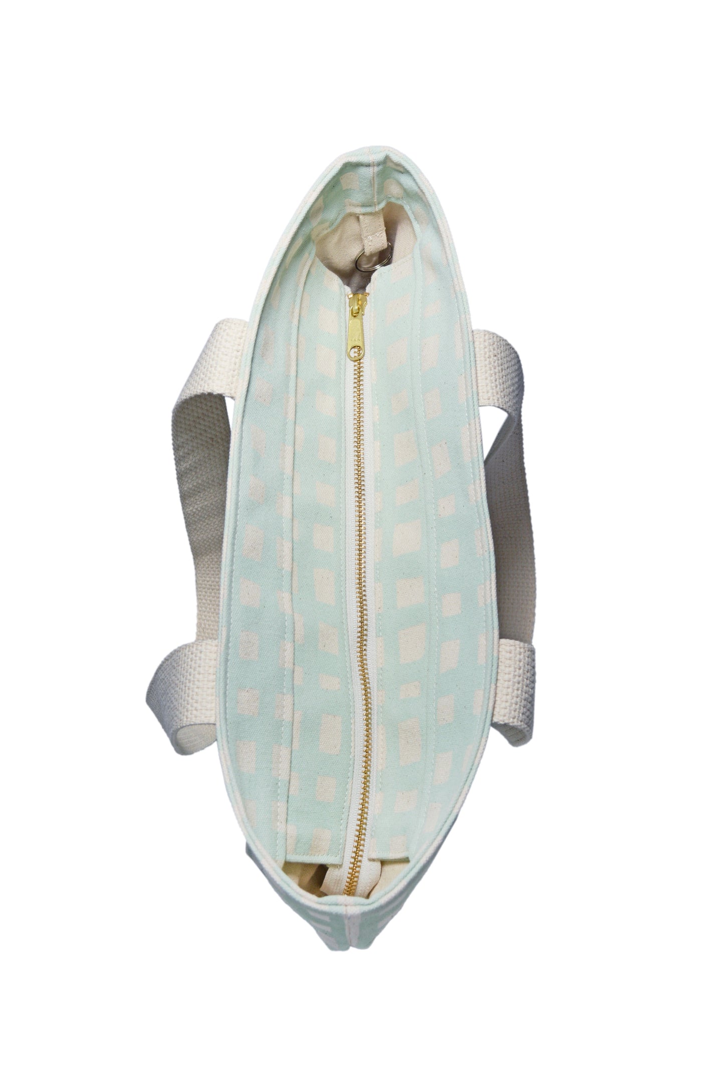 Grid Carry All Zip Top Tote Bag