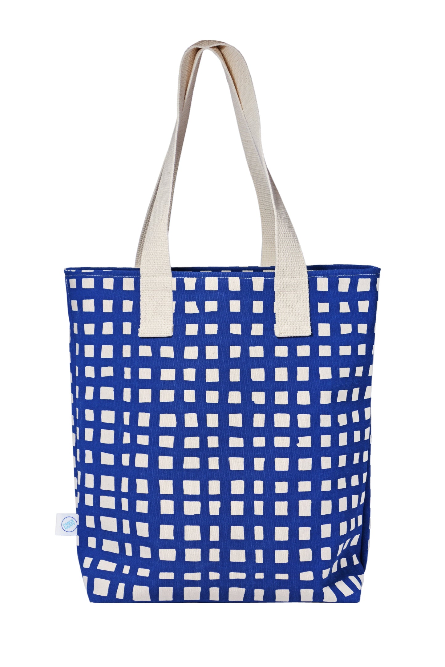 Grid Carry All Tote Zip Top Tote Bag