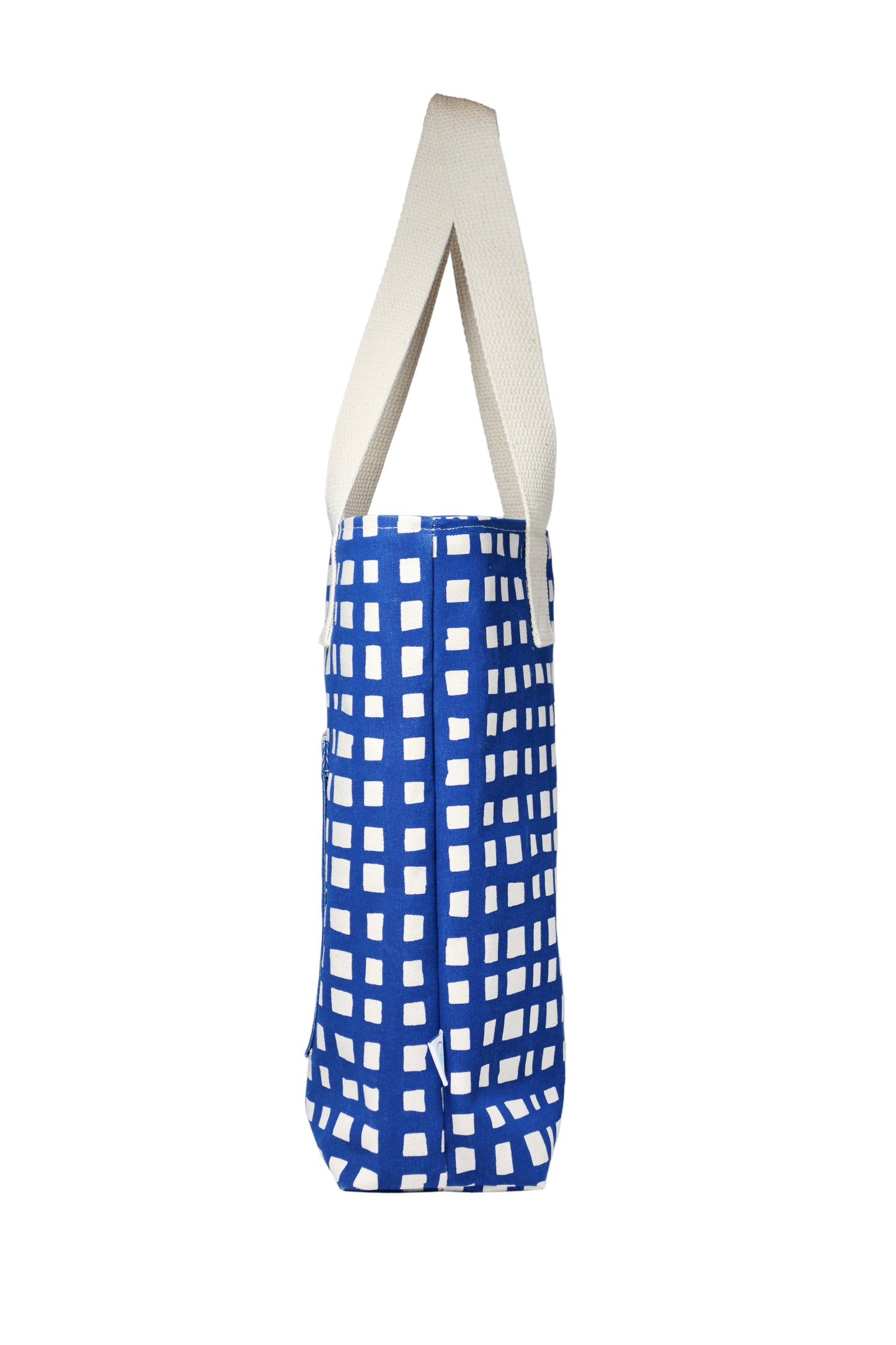 Grid Carry All Tote Zip Top Tote Bag