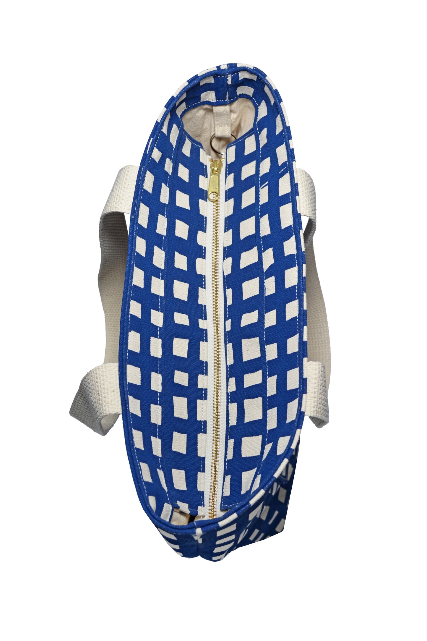 Grid Carry All Tote Zip Top Tote Bag