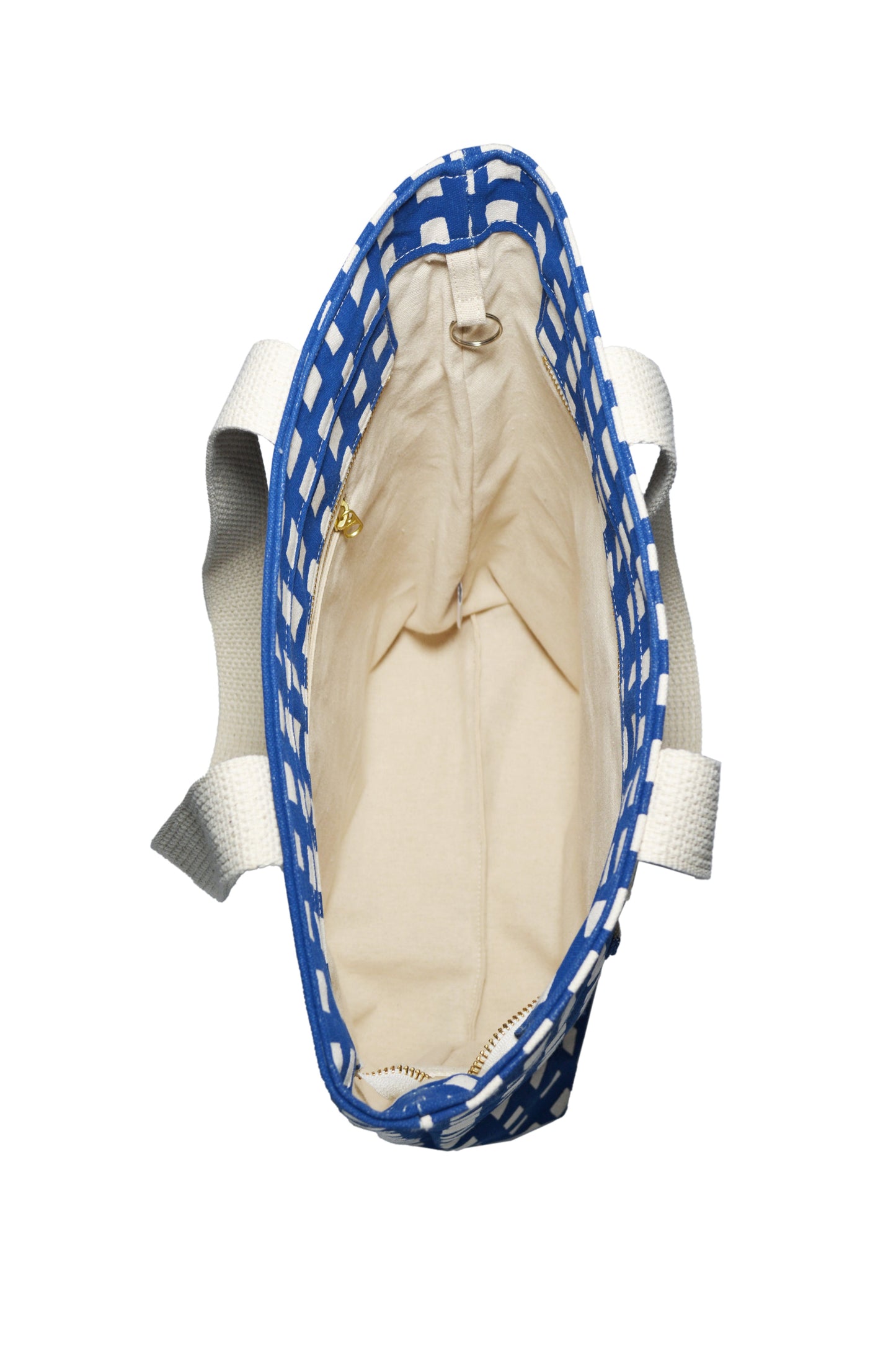 Grid Carry All Tote Zip Top Tote Bag