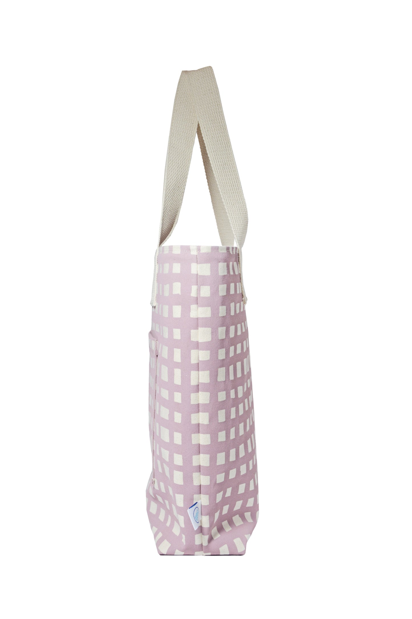 Grid Carry All Tote Zip Top Tote Bag