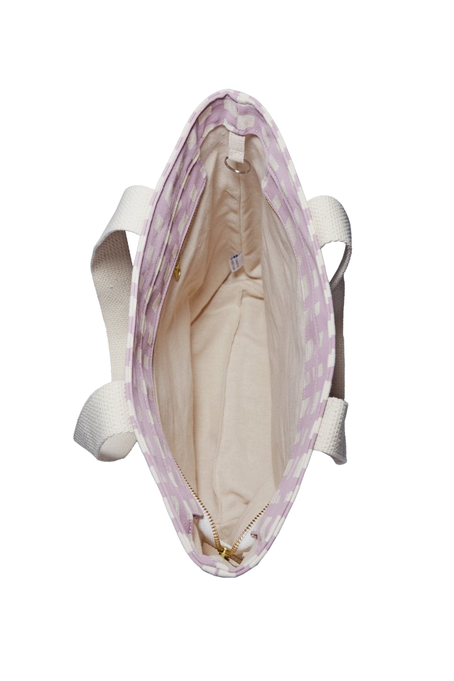 Grid Carry All Tote Zip Top Tote Bag