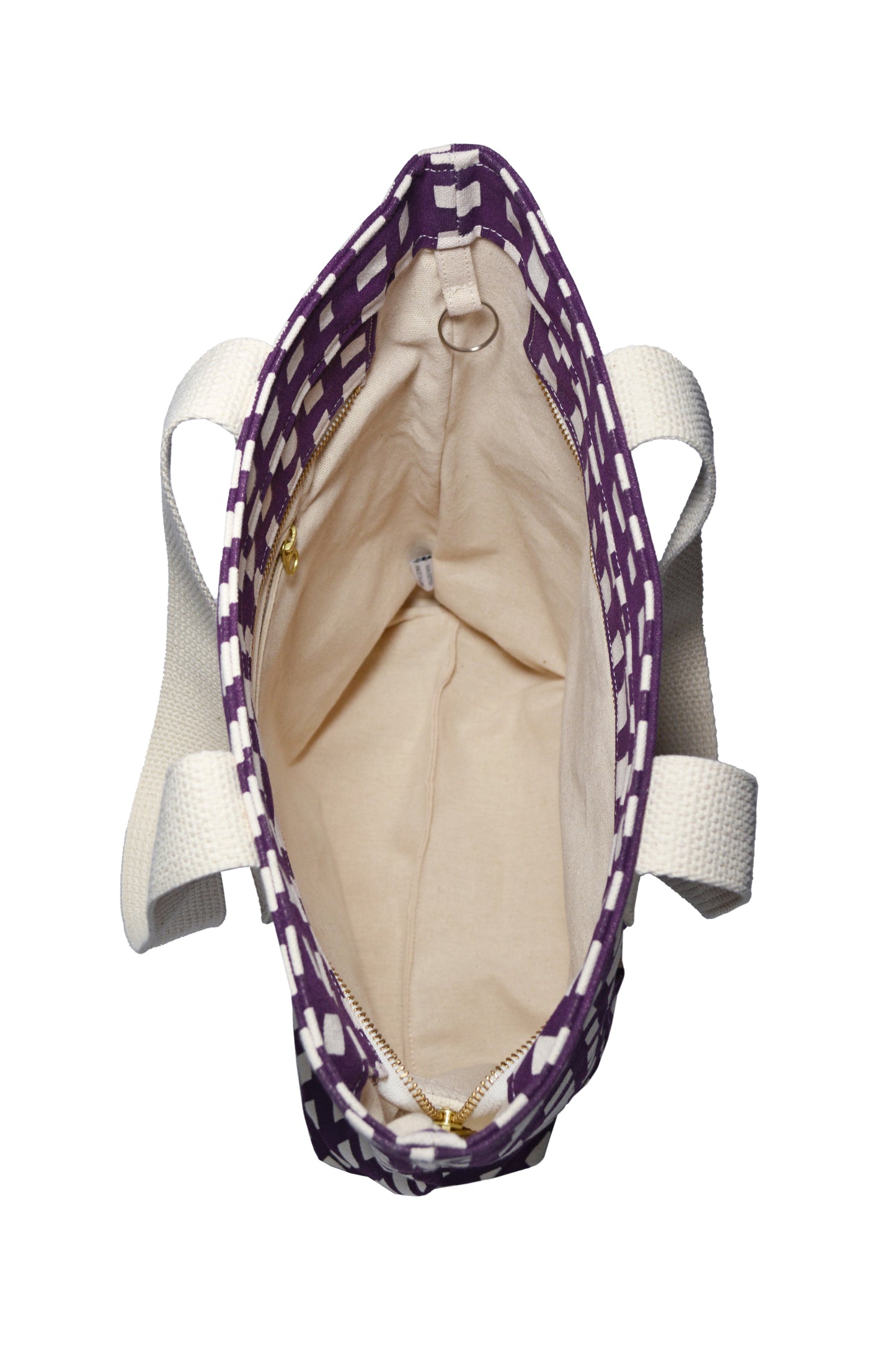 Grid Carry All Tote Sturdy Zip Top Tote Bag