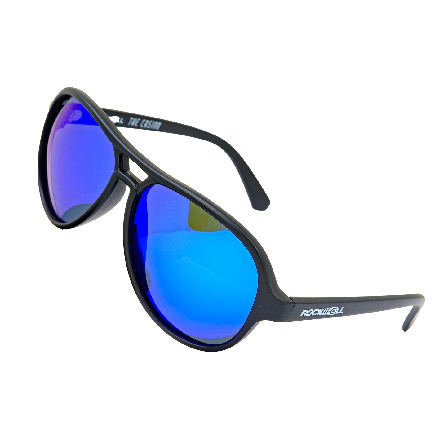 Casino Black Blue Mirror Polarized Lens Sunglass