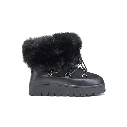 Snowboot Soft Leather and Suede Casper Black Australia Luxe Collective
