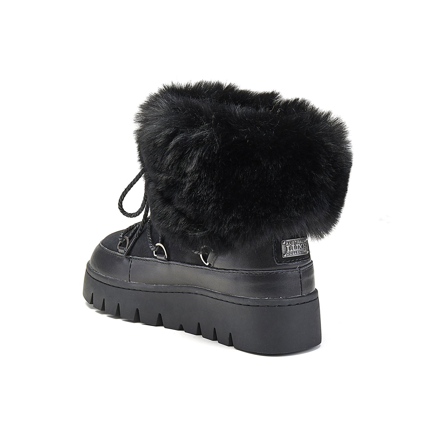 Snowboot Soft Leather and Suede Casper Black Australia Luxe Collective