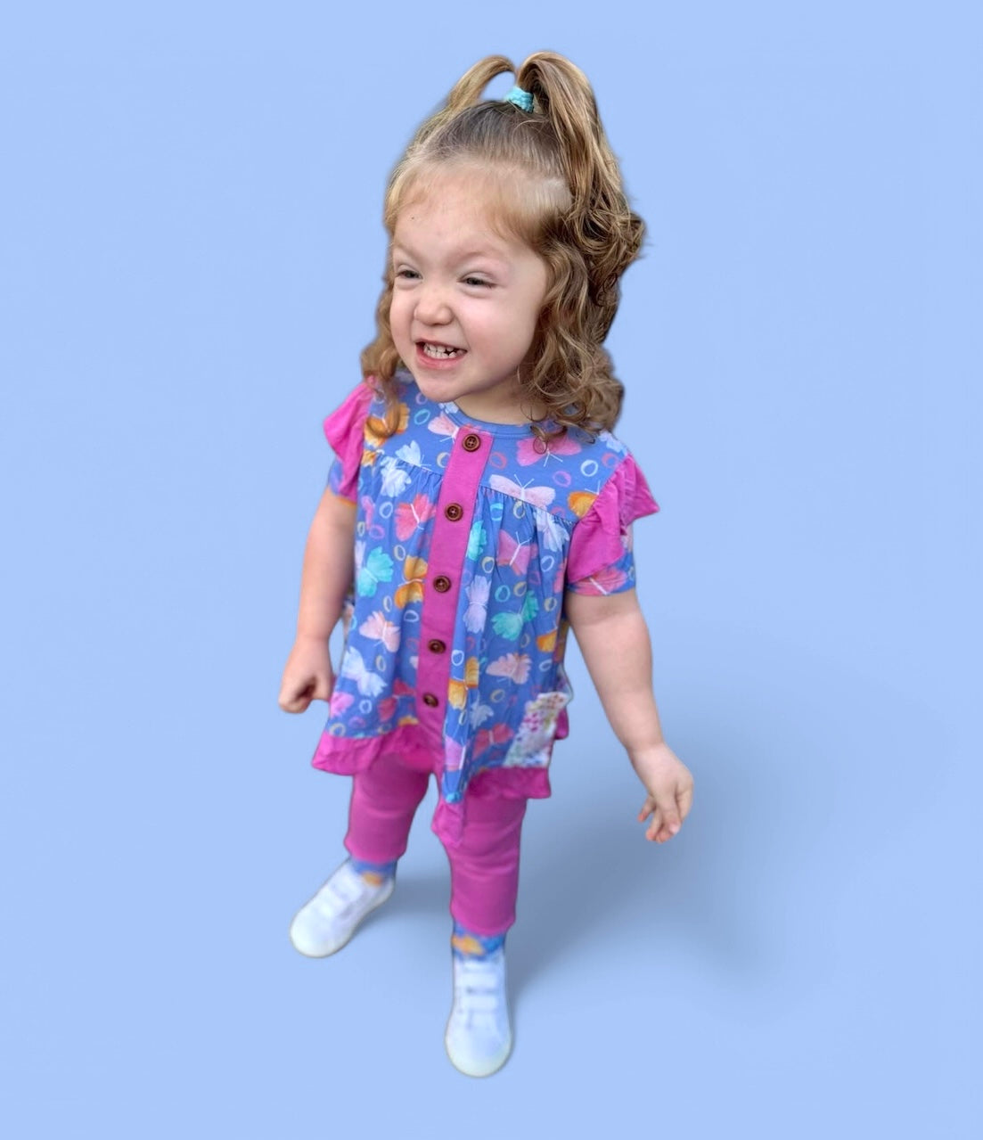 Butterflies Bamboo Short Sleeve Peplum Legging Set Korrie