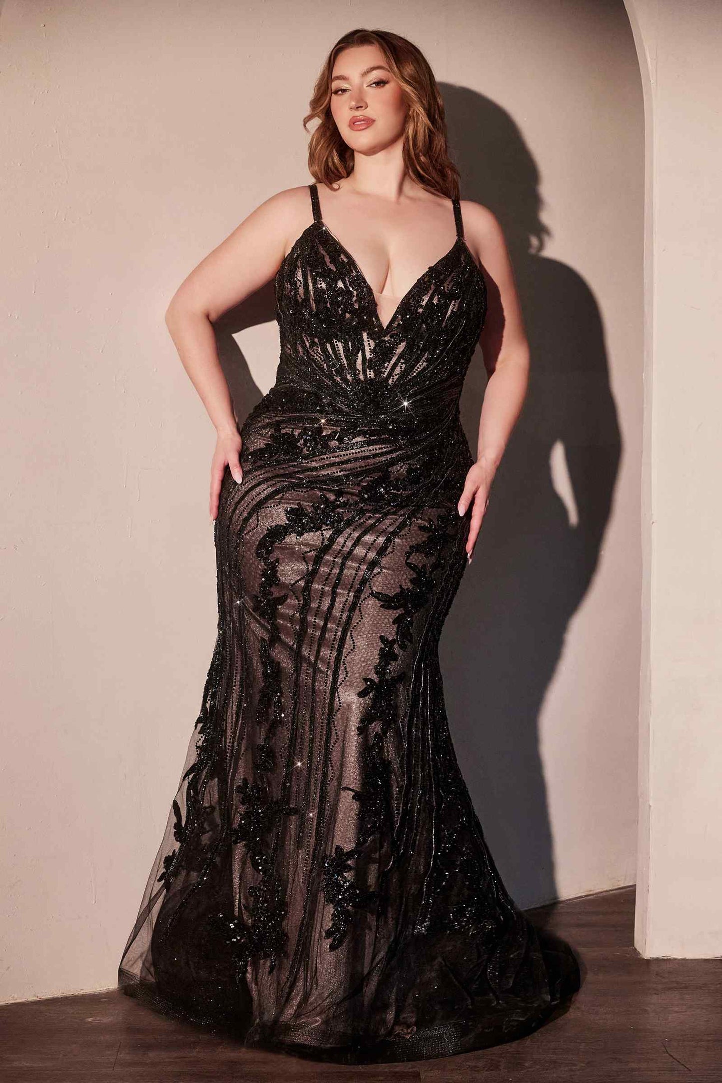 Ladivine CC0389C Dress Lace Embellished Fitted Gown