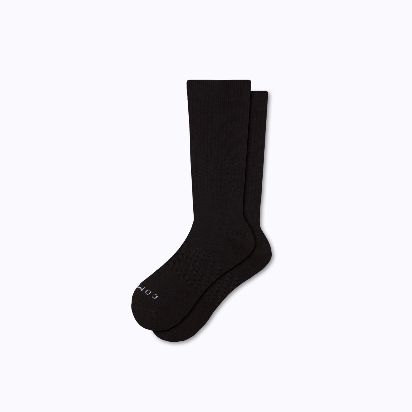 Combed Cotton Black Crew Socks