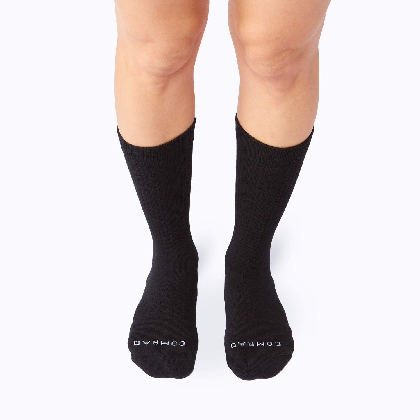 Combed Cotton Black Crew Socks