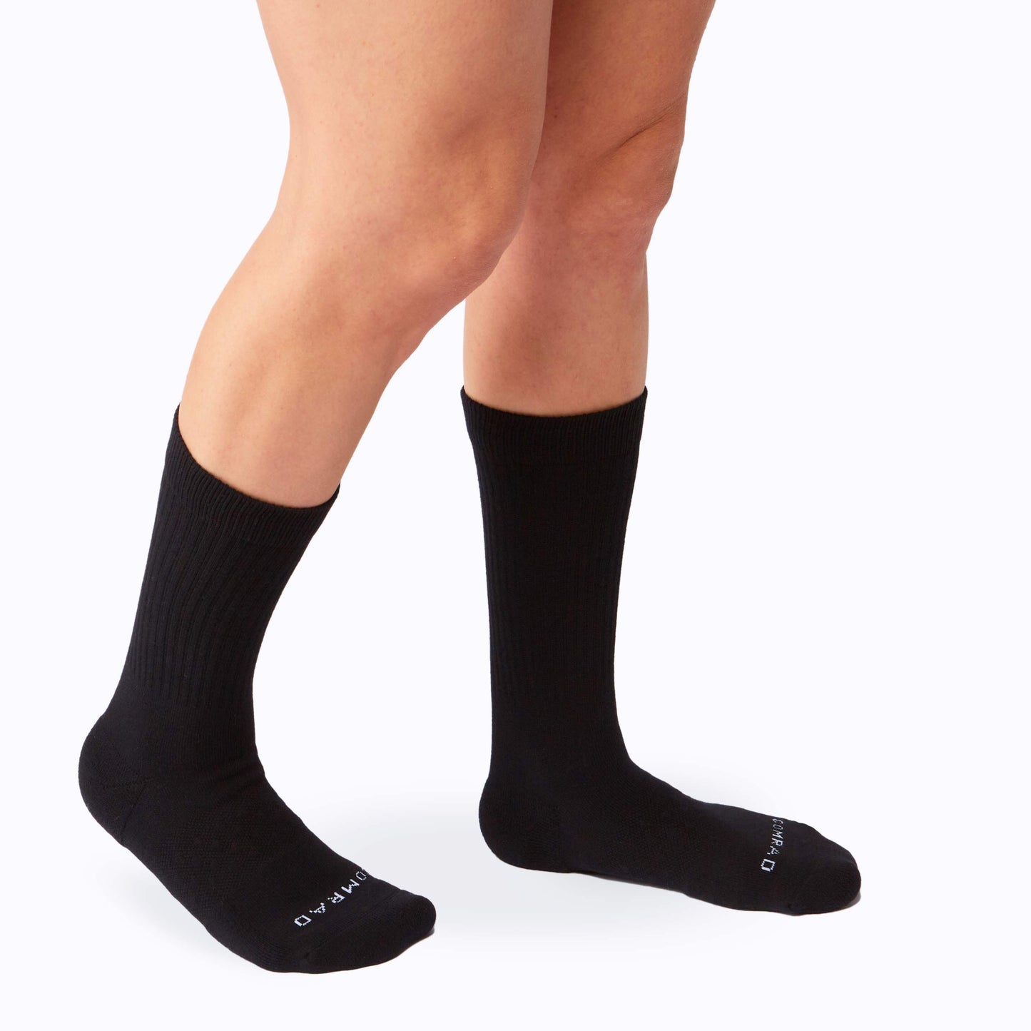 Combed Cotton Black Crew Socks