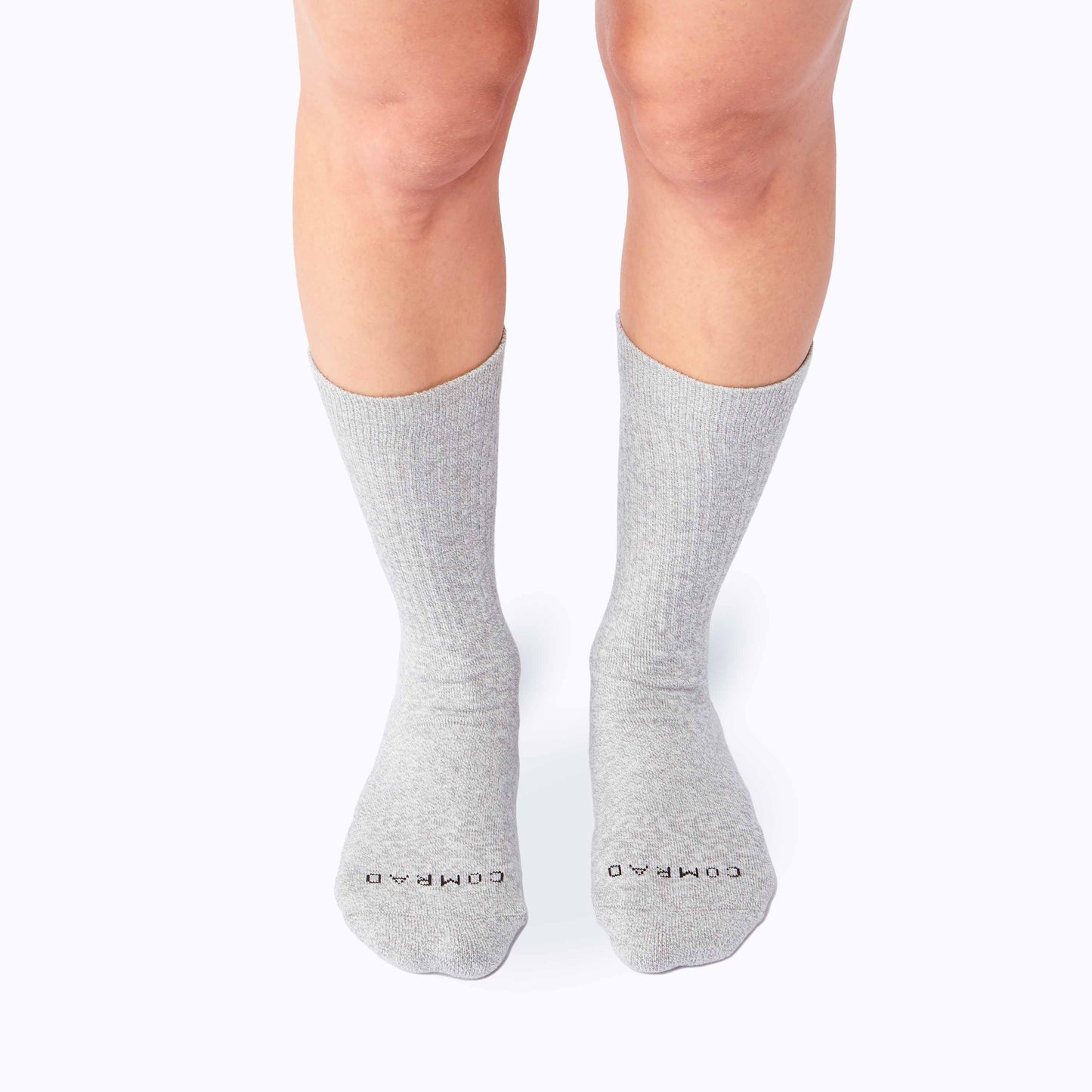 Combed Cotton Heather Grey Crew Socks