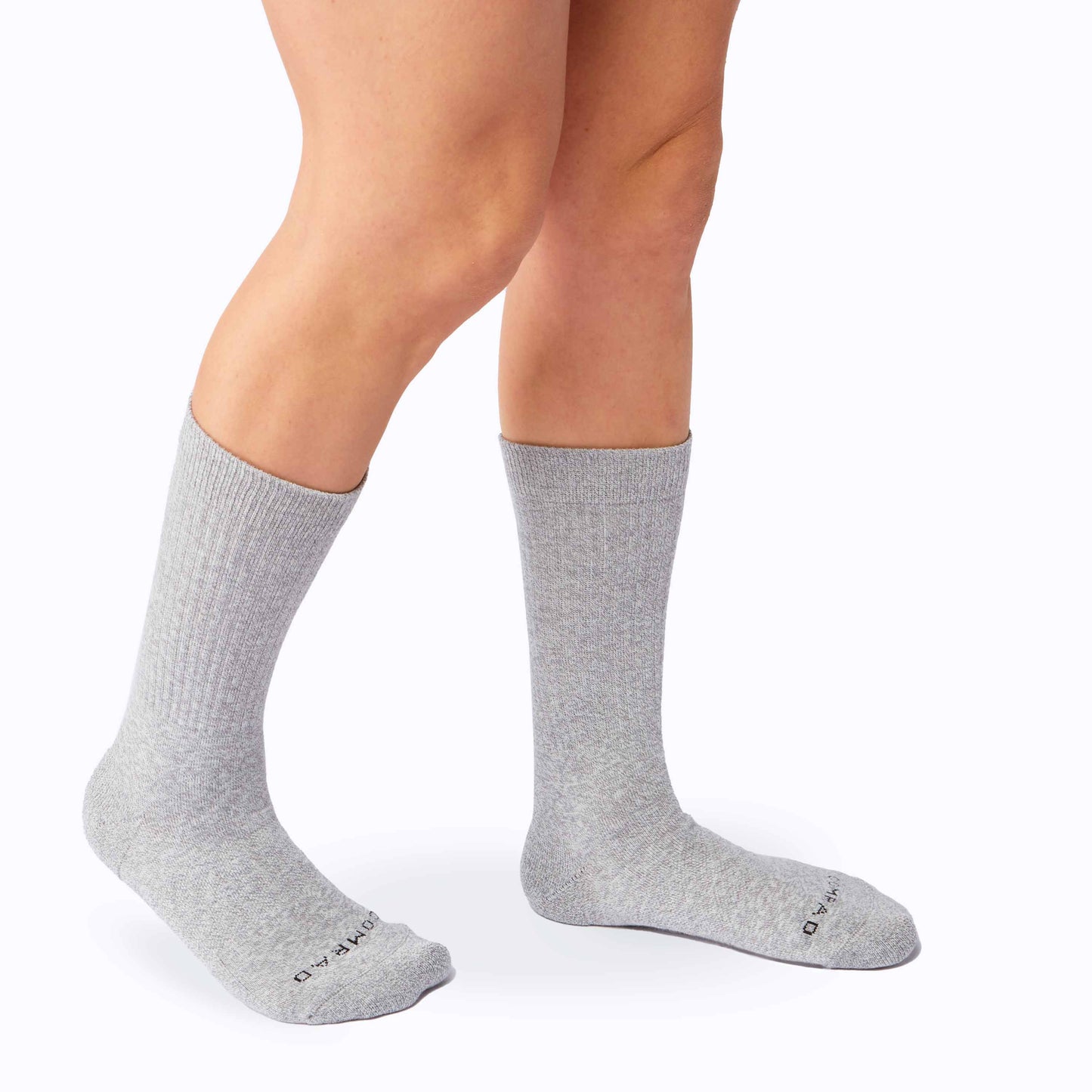 Combed Cotton Heather Grey Crew Socks