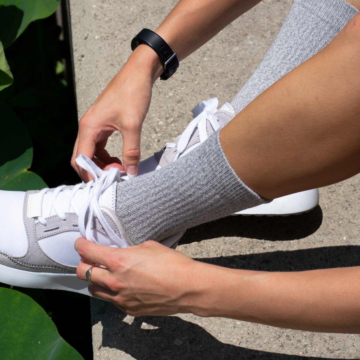 Combed Cotton Heather Grey Crew Socks