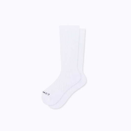 Combed Cotton White Crew Socks Comrad