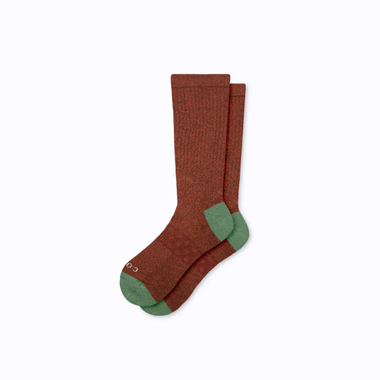 Combed Cotton Brown Crew Socks