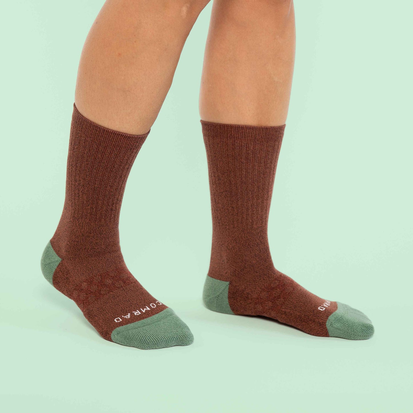 Combed Cotton Brown Crew Socks