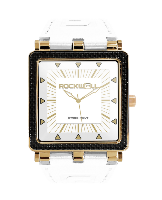 CF Leather Rose Gold White Watch