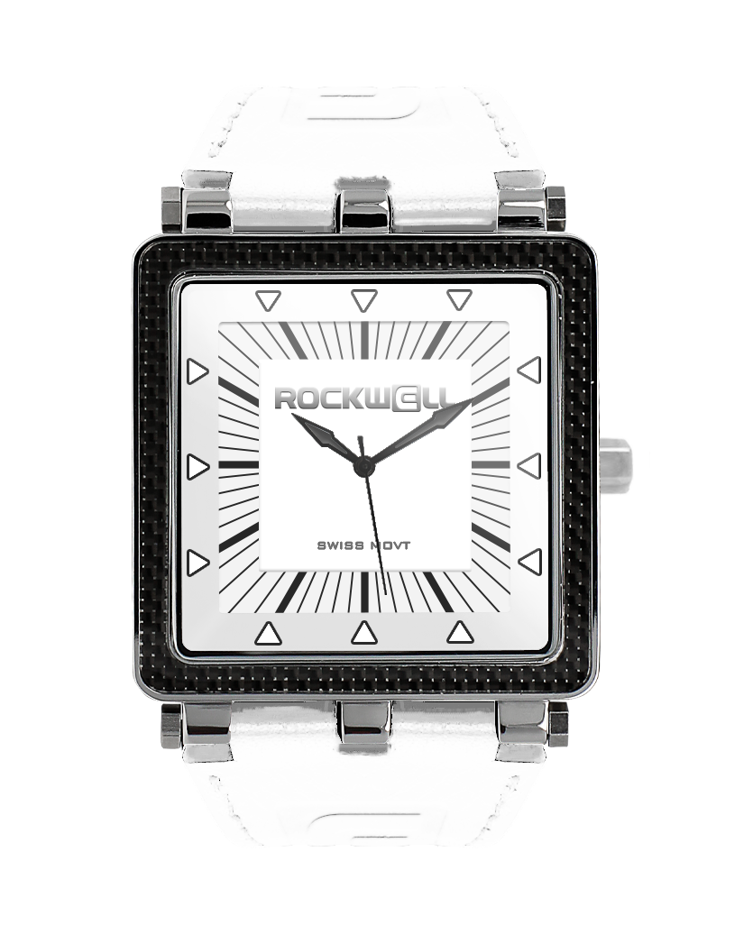 CF Leather White Carbon Fiber Watch Rockwell Time