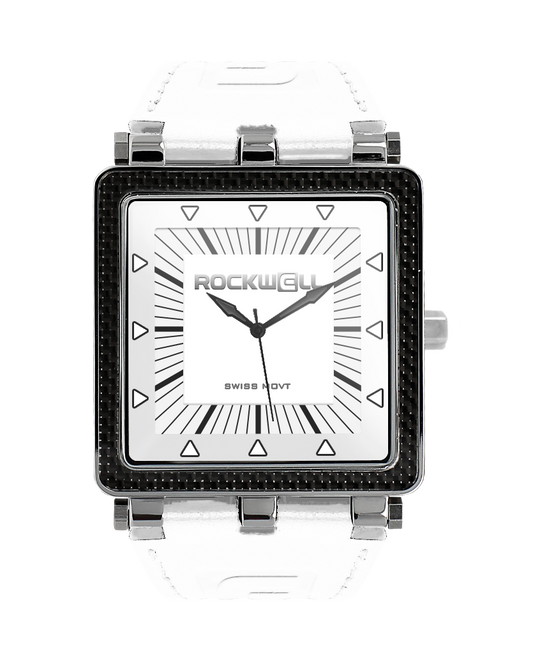 CF Leather White Carbon Fiber Watch Rockwell Time