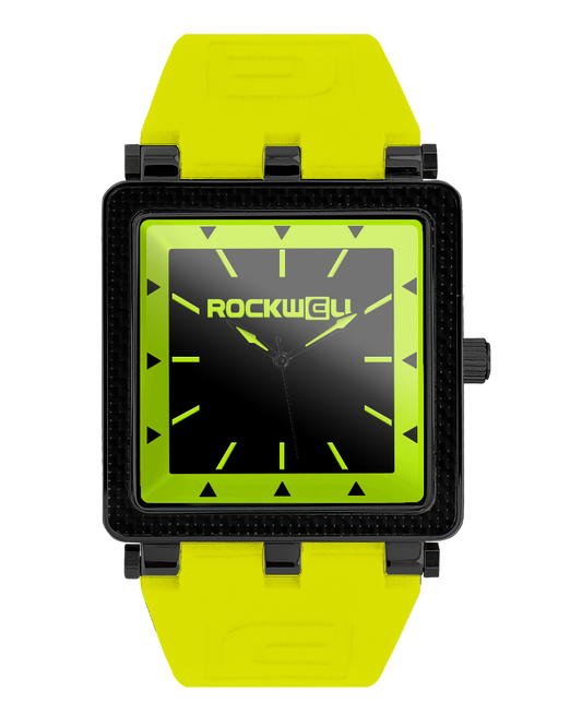 CF Carbon Fiber Black Yellow Watch Rockwell Time
