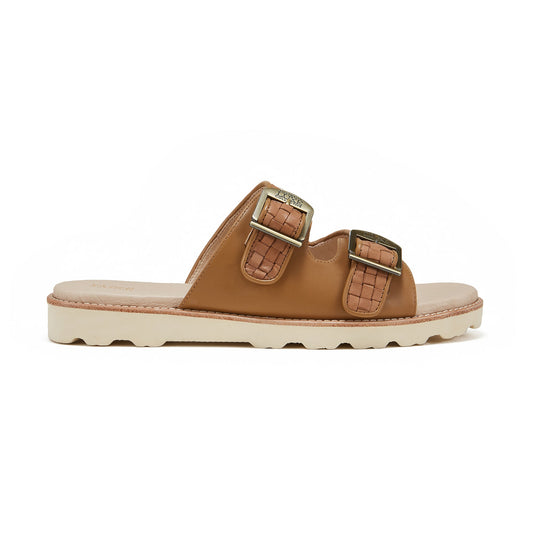 Soft Leather Chestnut Slip On Sandal Mens Ayeaye
