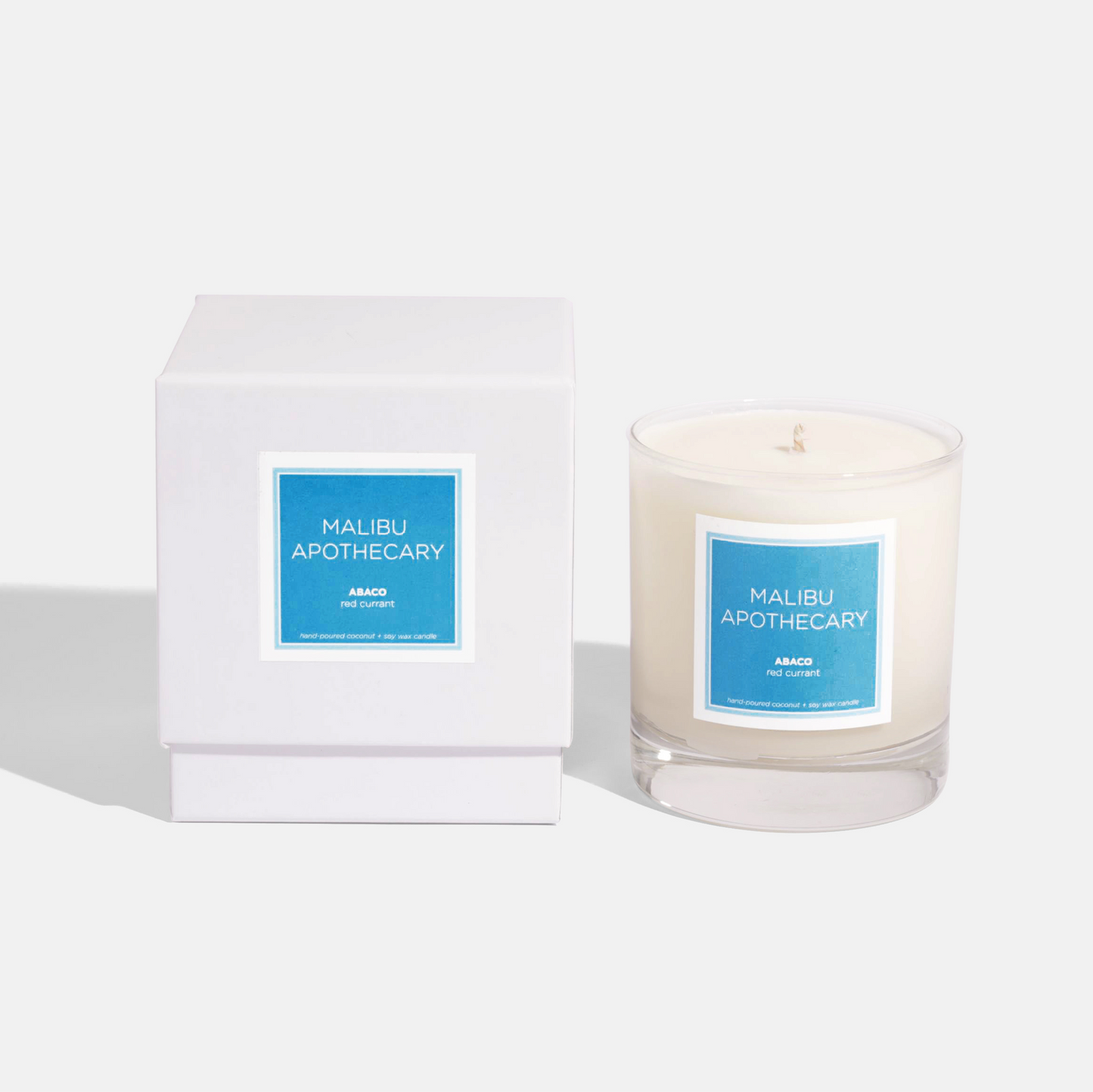 Clear Gloss Blue Accent Candle 8.5oz Coconut Soy Wax