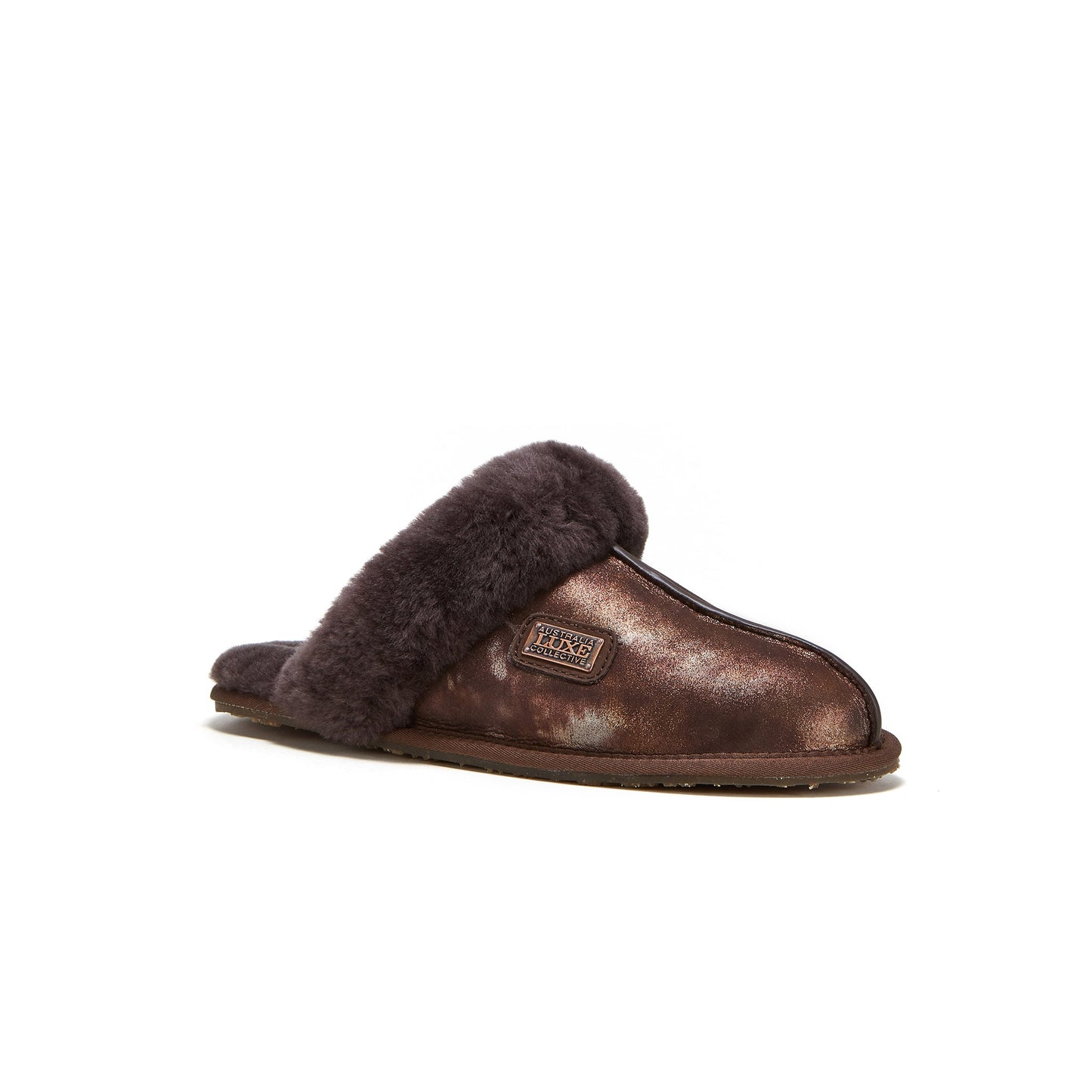 Sheepskin Antique Bronze Closed Mule Slipper Australia Luxe Collective