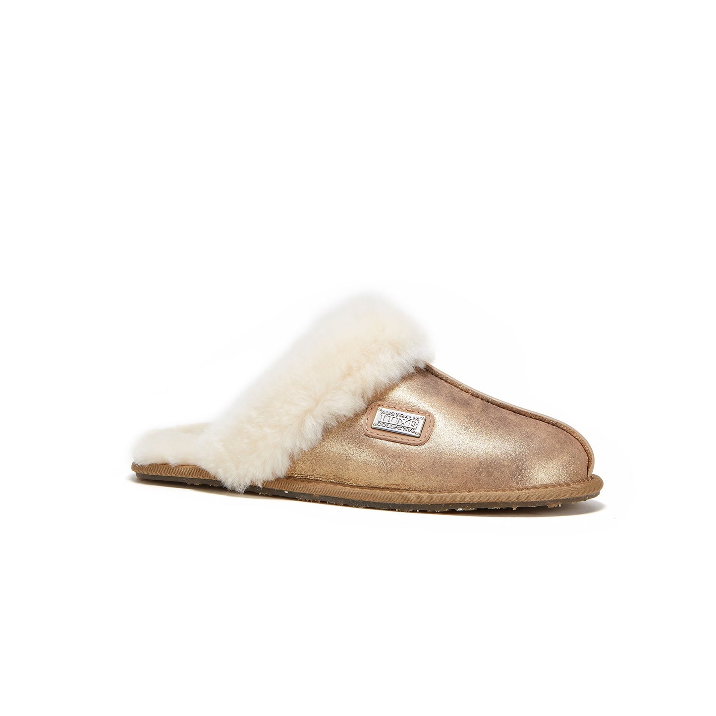Sheepskin Antique Gold Mule Slipper CLOSED