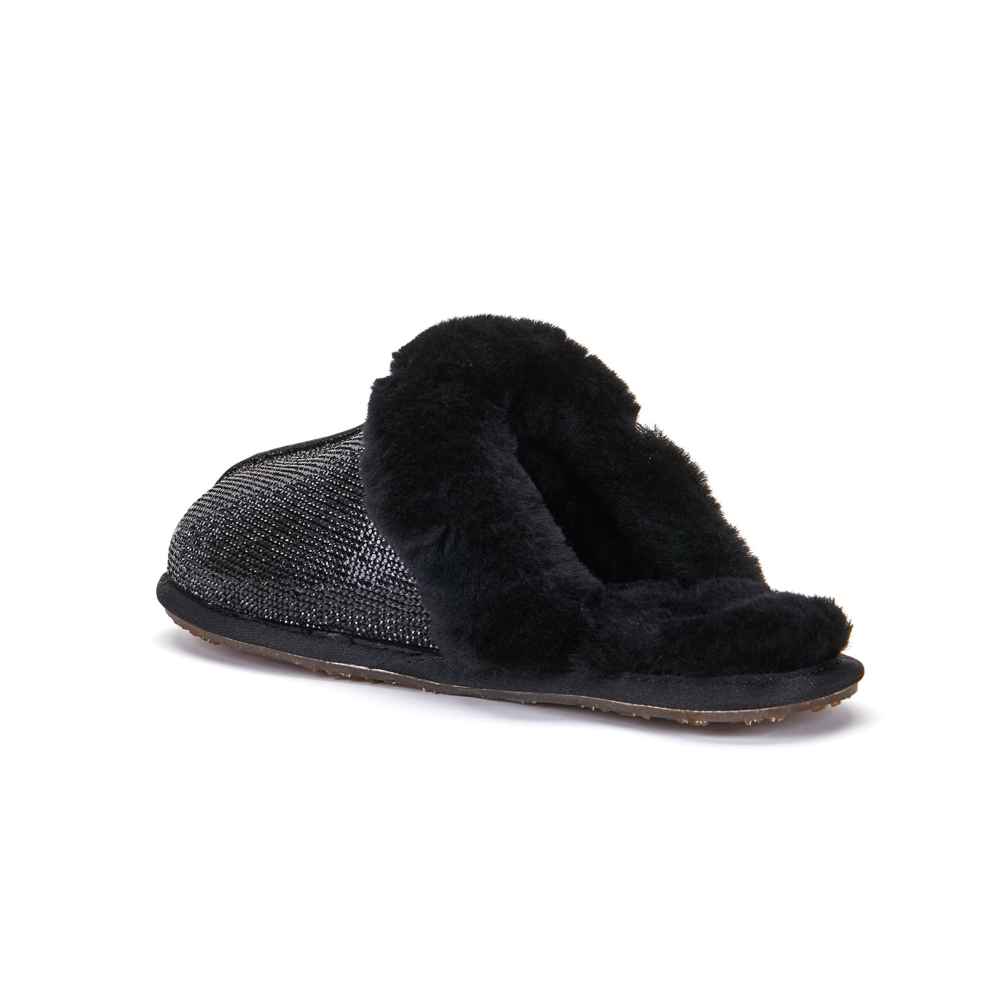 Glitter Black Sheepskin Mule Slipper Luxe Australia Luxe Collective