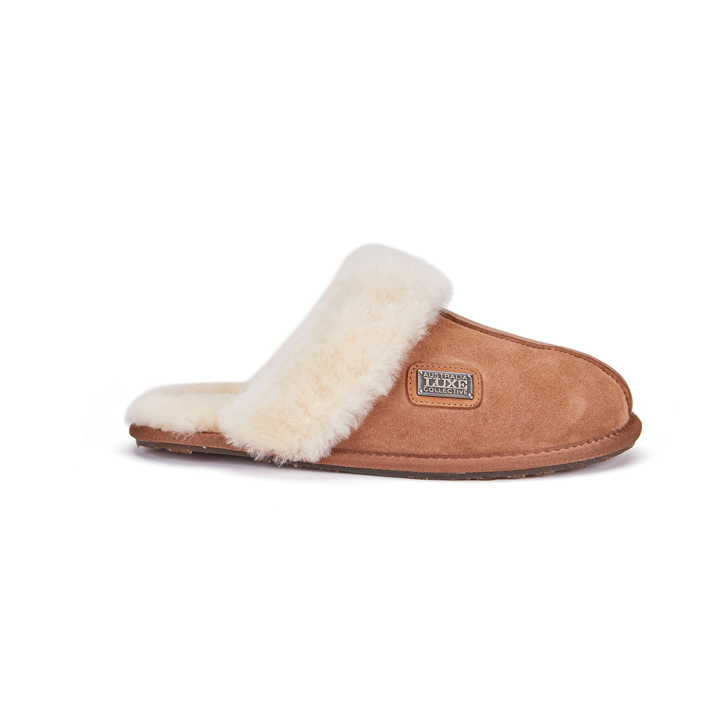 Chestnut Shearling Sheepskin Mule Slipper CLOSED