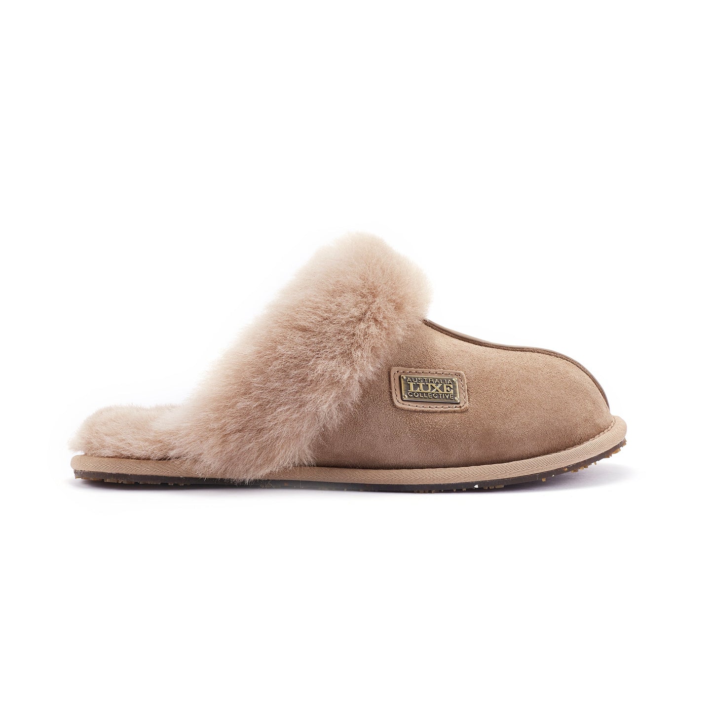 Sheepskin Taupe Mule Slipper CLOSED