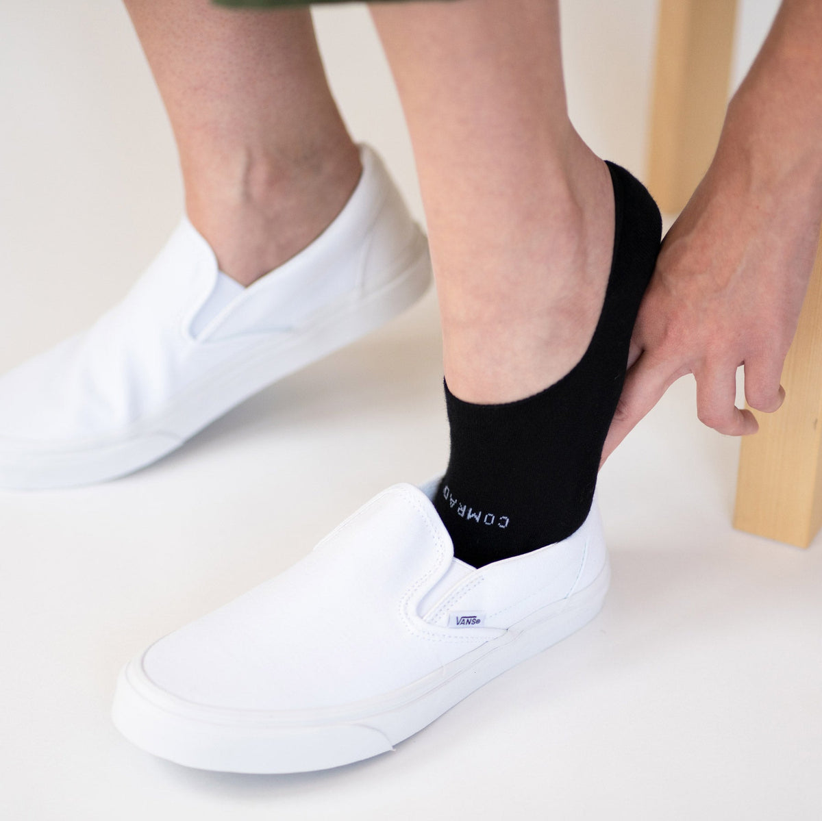 Combed Cotton Black No Show Socks Comrad