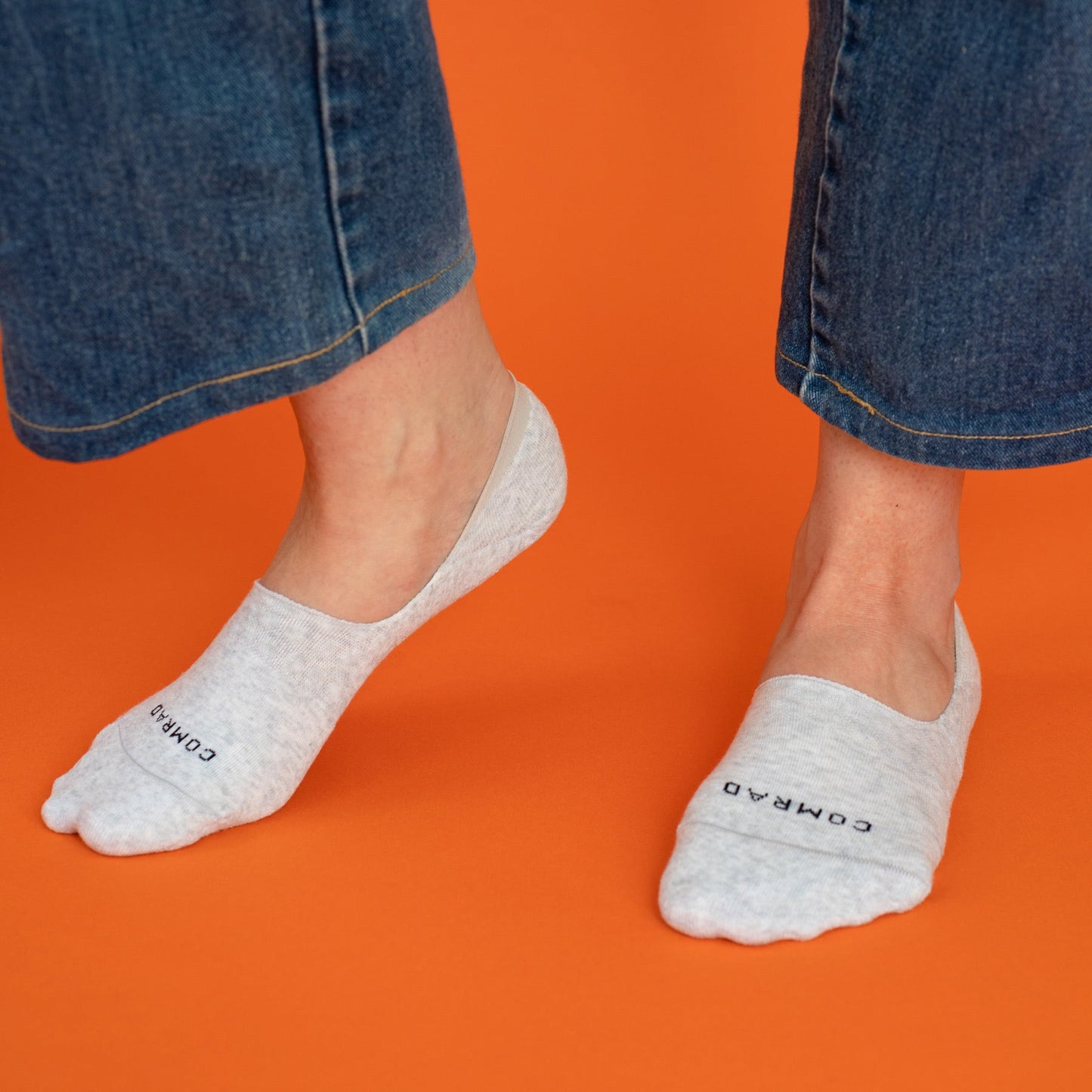 Combed Cotton Heather Grey No Show Socks