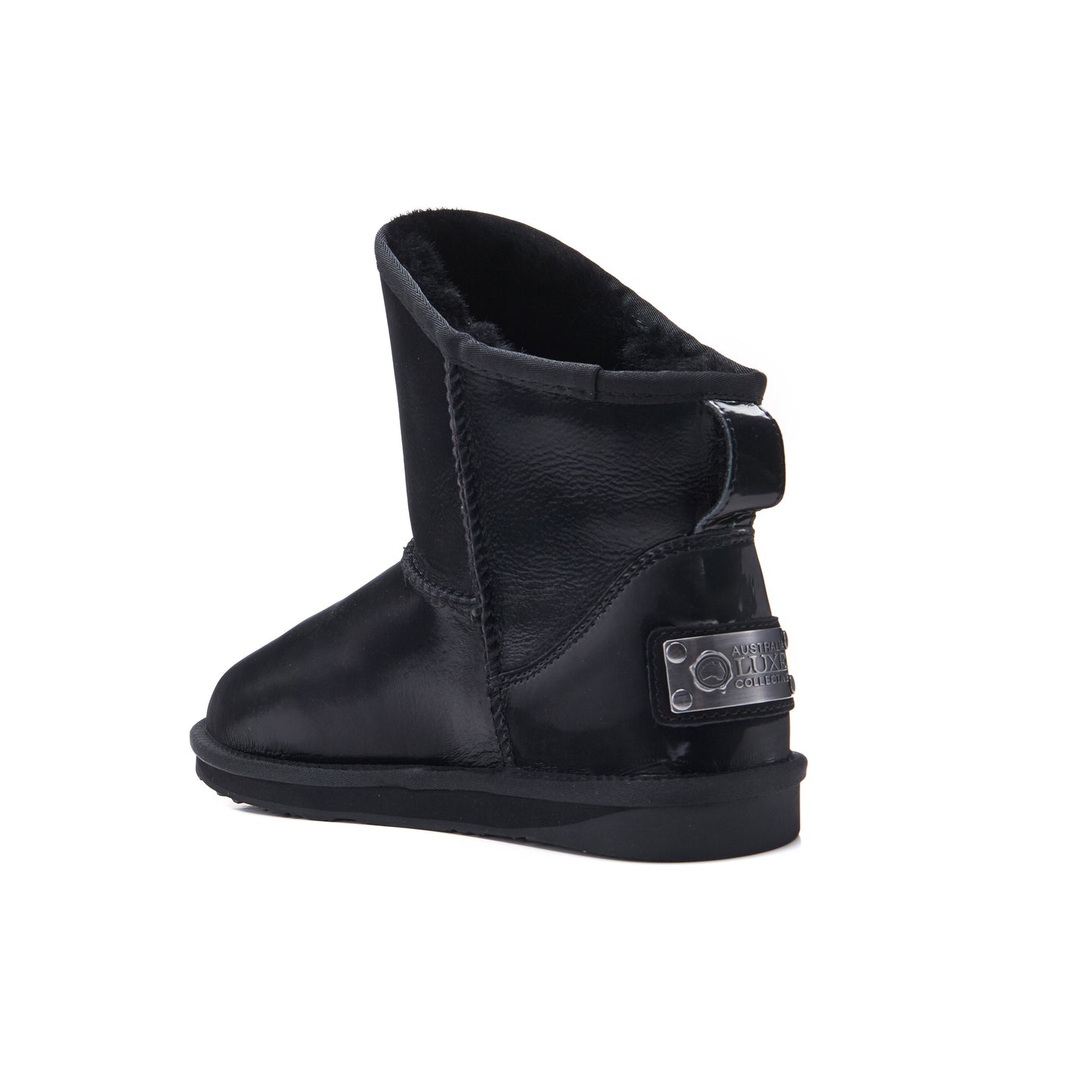 Satin Leather Extra Short Sheepskin Boot COSY XTRA SHORT BLACK